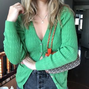 green cardigan!!!
